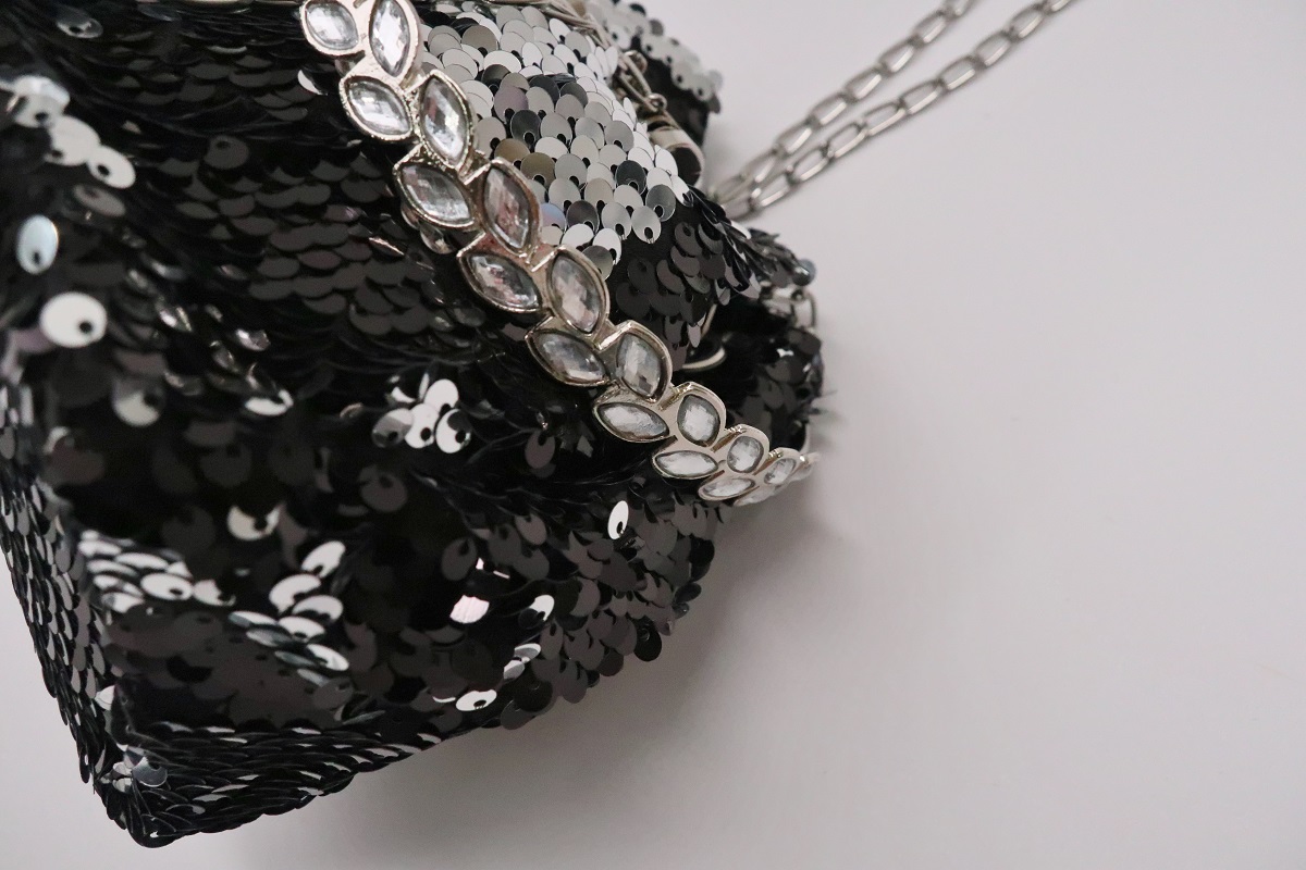 【アウトレット】きんちゃくスパンコール ブラック - 画像 (5)