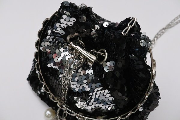 【アウトレット】きんちゃくスパンコール ブラック - 画像 (3)