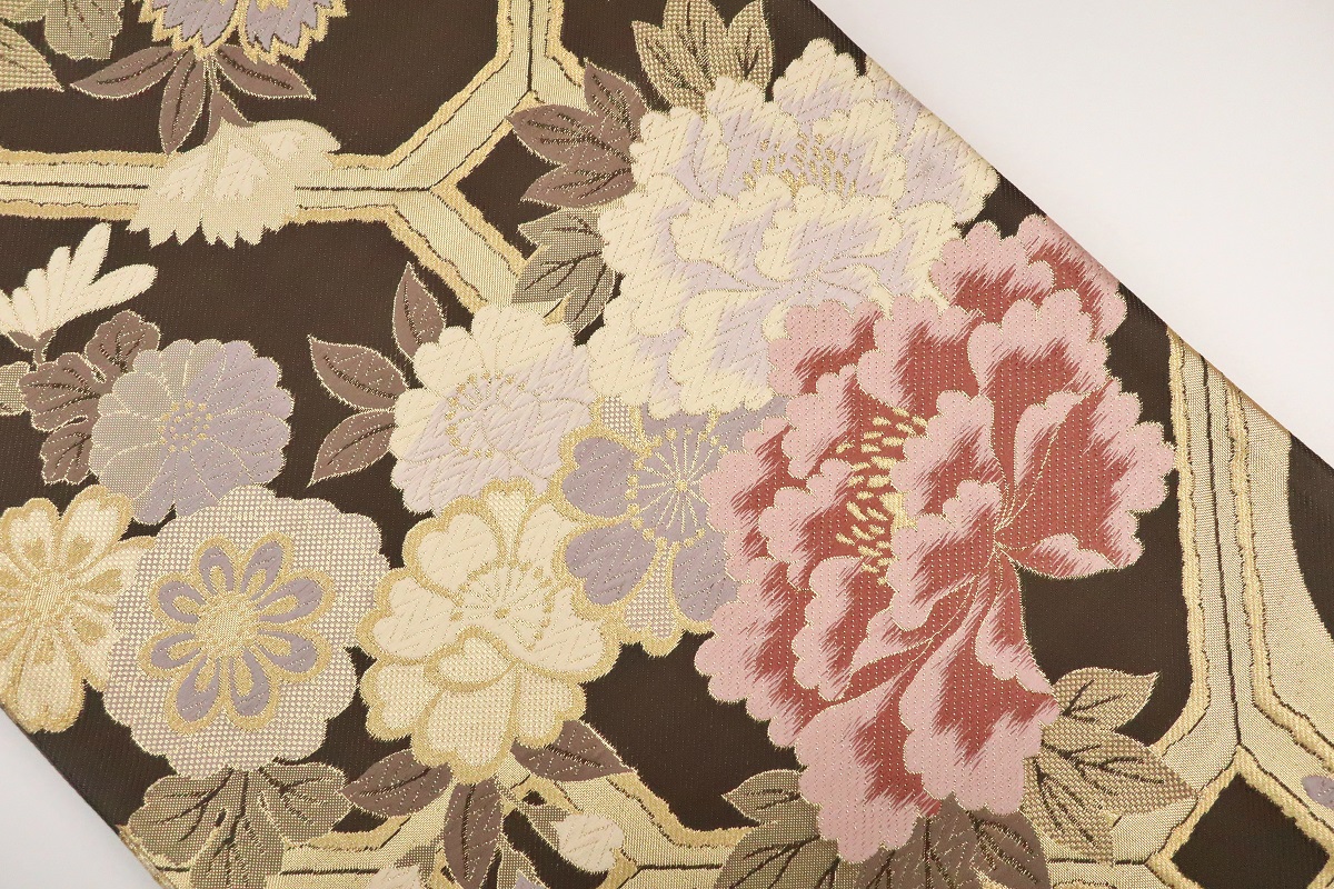 袋帯【正絹】振袖用 RO2409-MO03 こげ茶 - 画像 (4)