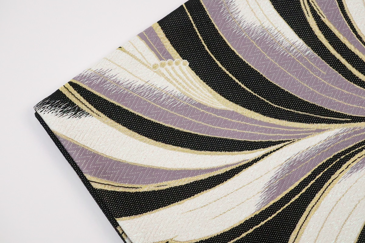 袋帯【正絹】振袖用 RTO-2302c黒 - 画像 (2)