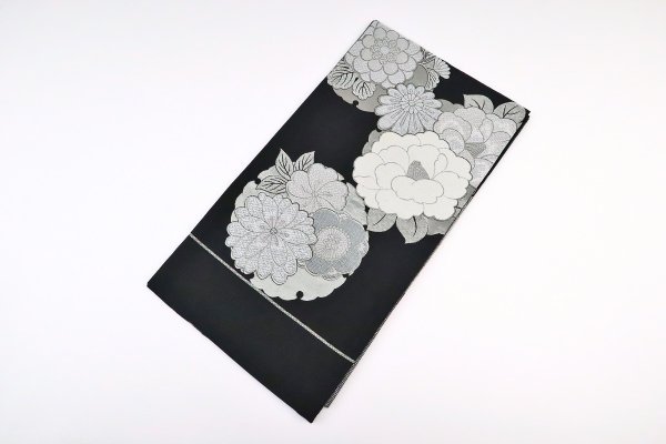 袋帯【正絹】振袖用RO2310-io01黒白