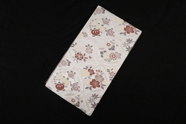 袋帯【正絹】振袖用 RO2409-MO04 シルバー