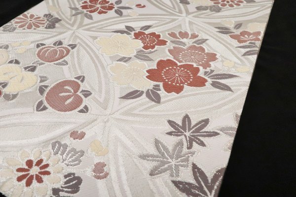 袋帯【正絹】振袖用 RO2409-MO04 シルバー - 画像 (2)