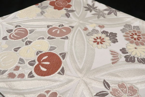 袋帯【正絹】振袖用 RO2409-MO04 シルバー - 画像 (3)