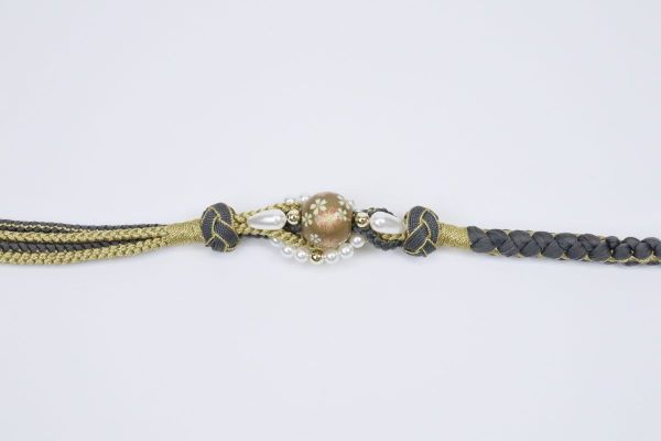 帯〆組みひも 小田巻トンボ玉 KOJ-2410a グレー - 画像 (3)