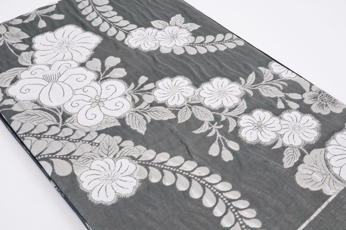 袋帯【正絹】振袖用袋帯 辻が花RO2410-OS20a 墨色 - 画像 (2)