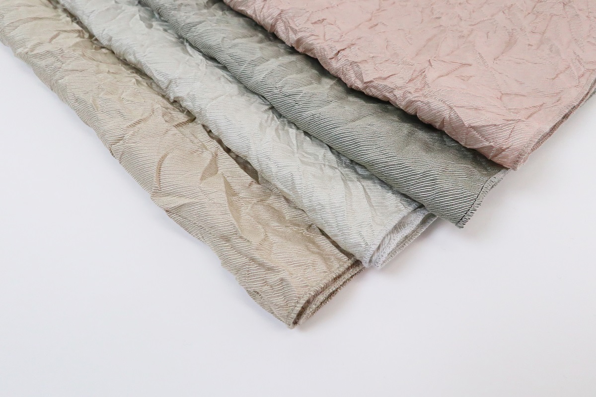 帯揚 化繊-絹交ミックス 両面ワッシャー -4色展開- - 画像 (2)