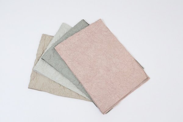 帯揚 化繊-絹交ミックス 両面ワッシャー -4色展開-