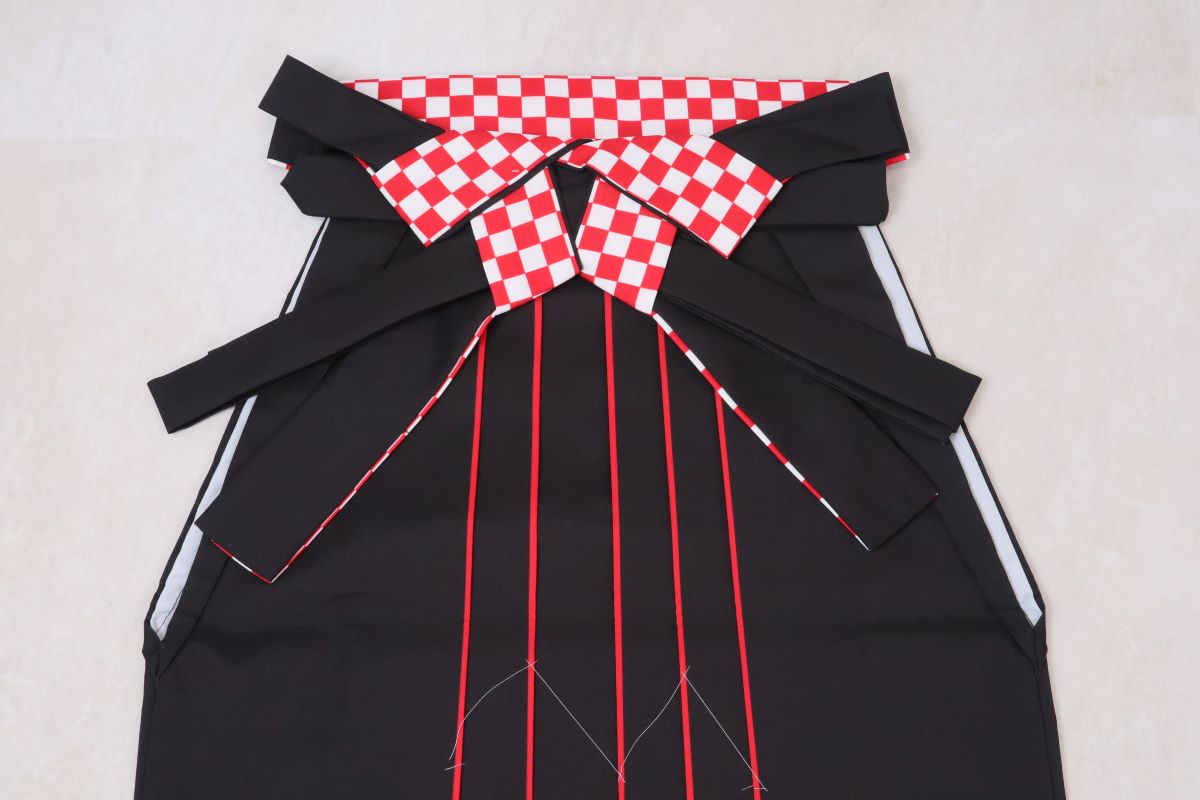 卒業袴「RD-4」黒×市松赤 95㎝/L - 画像 (4)