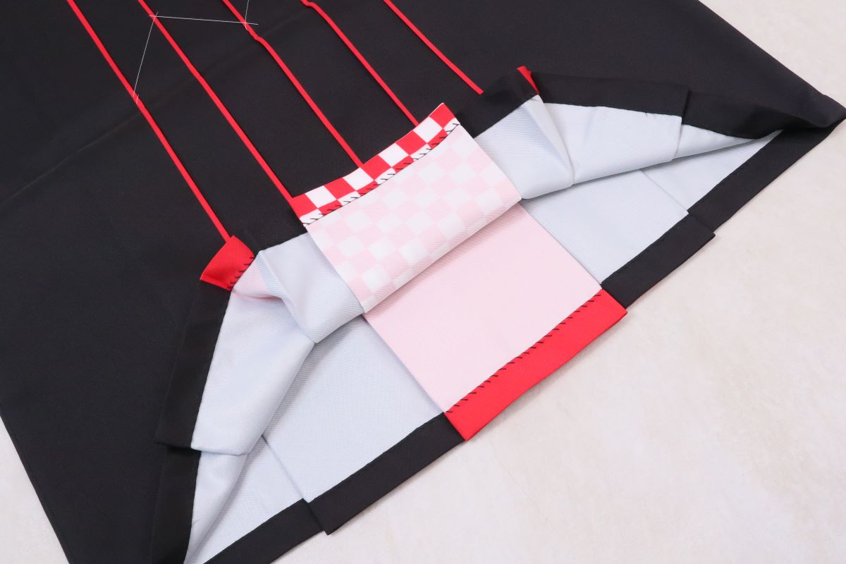 卒業袴「RD-4」黒×市松赤 95㎝/L - 画像 (3)