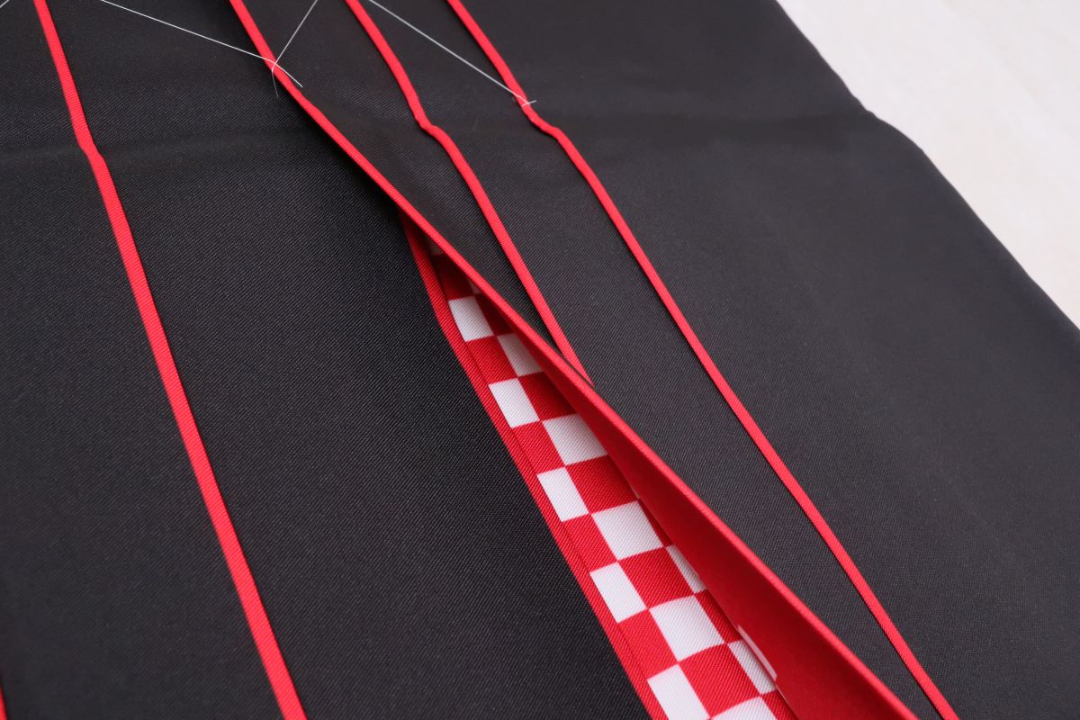 卒業袴「RD-4」黒×市松赤 95㎝/L - 画像 (5)