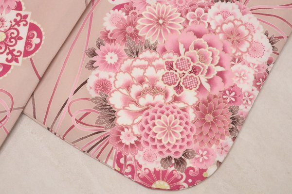 【特別現品】7才四つ身「RTG2412-7a」ﾍﾞｰｼﾞｭﾋﾟﾝｸ - 画像 (4)