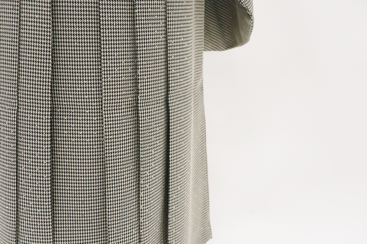 二尺袖/卒業袴 ラインストン×千鳥 グレー セットアップ - 画像 (16)