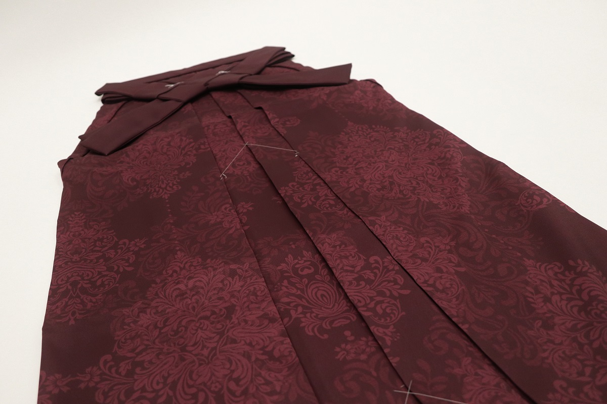 卒業袴 ダマスクシルエット RMO2507-C ワイン - 画像 (4)