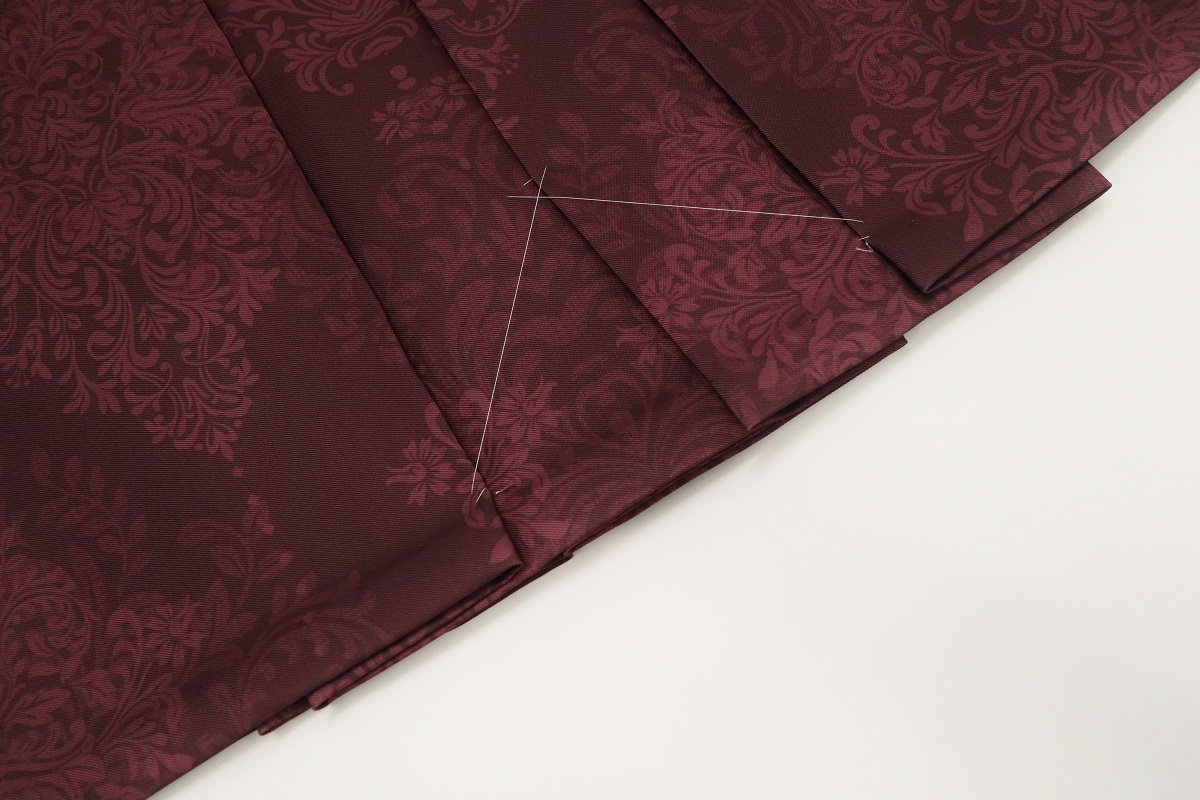 卒業袴 ダマスクシルエット RMO2507-C ワイン - 画像 (6)