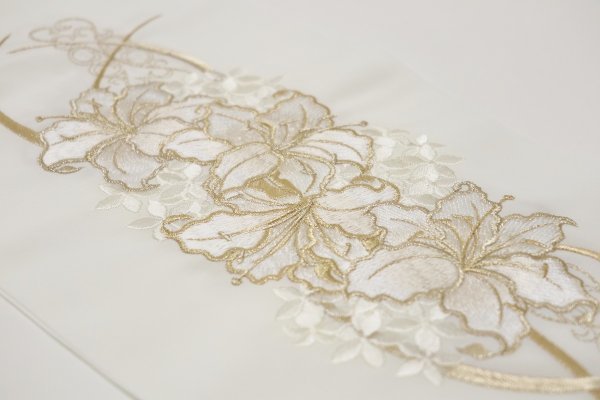 シルエリーししゅう半衿2508百合×ブーケ -2色展開- - 画像 (2)