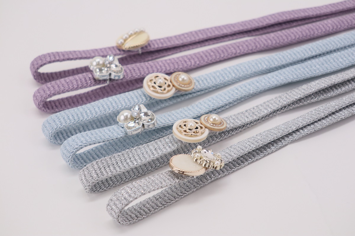 ラメ糸 平帯締め 【ラベンダー、ブルー、シルバーグレー】FD-006 - 画像 (3)