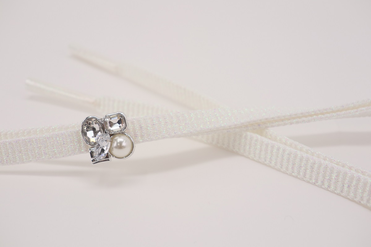 ラメ糸 平帯締め 【パールホワイト】FD-009 - 画像 (6)