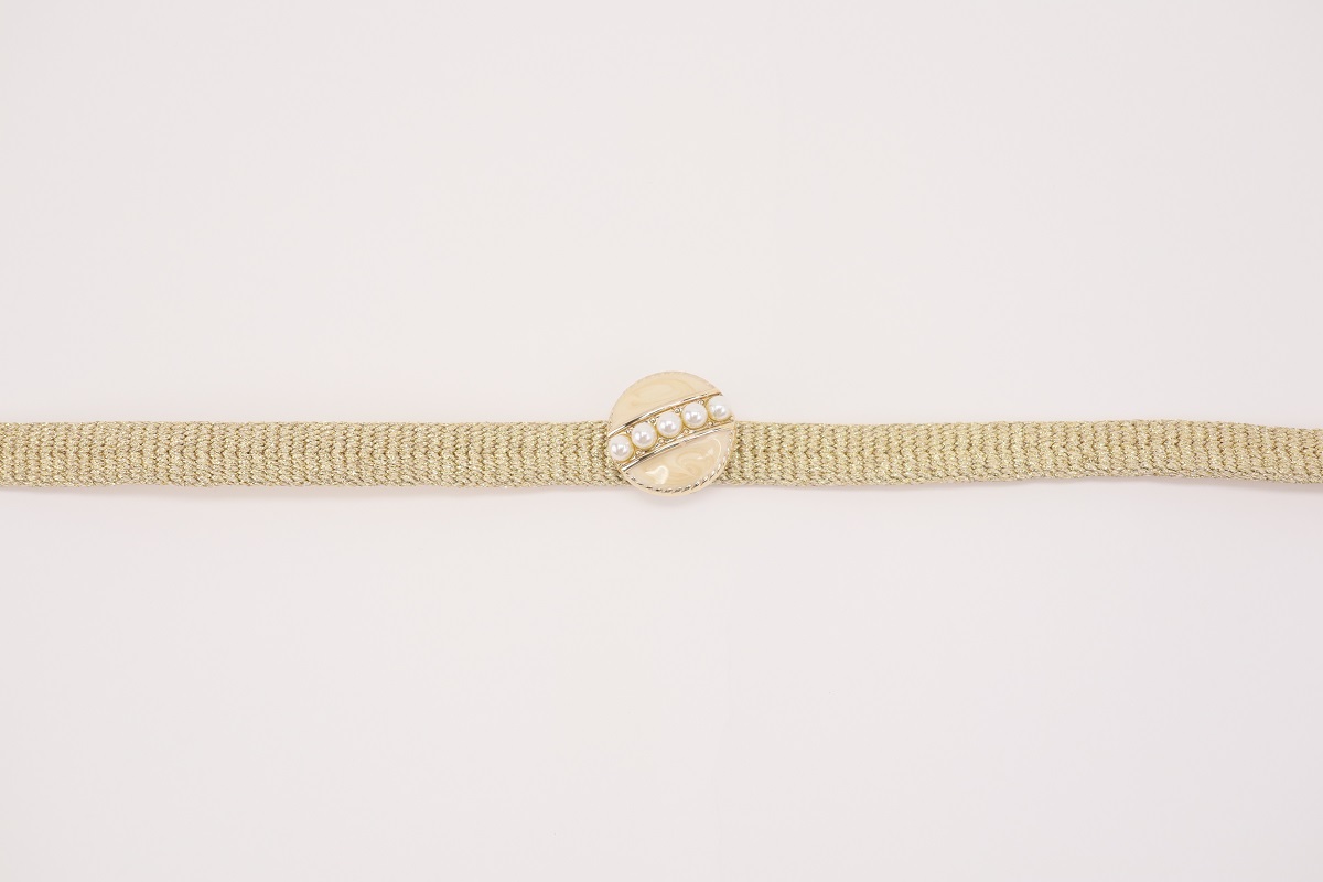 ラメ糸 平帯締め 【ゴールド】FD-002 - 画像 (3)