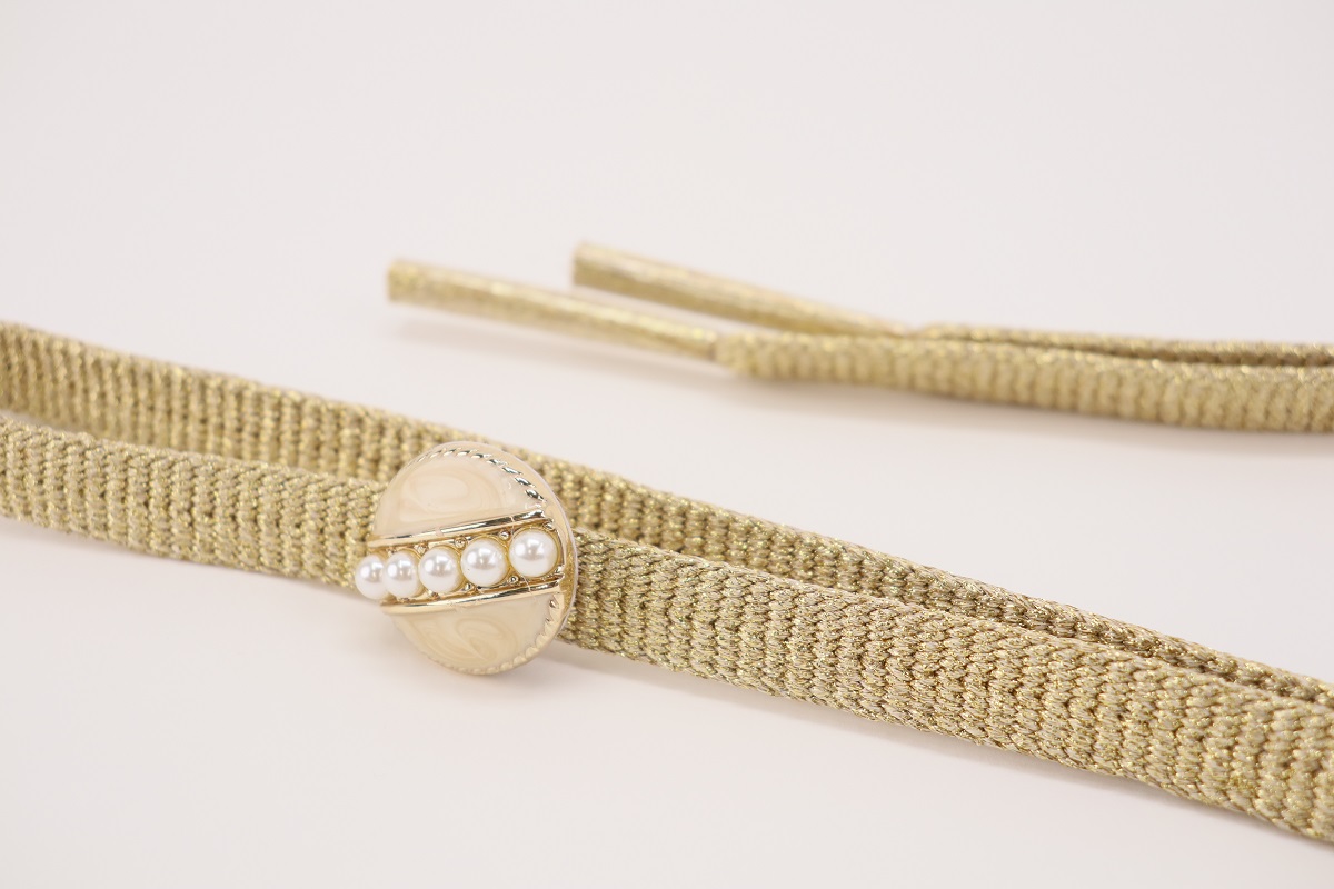 ラメ糸 平帯締め 【ゴールド】FD-002 - 画像 (5)