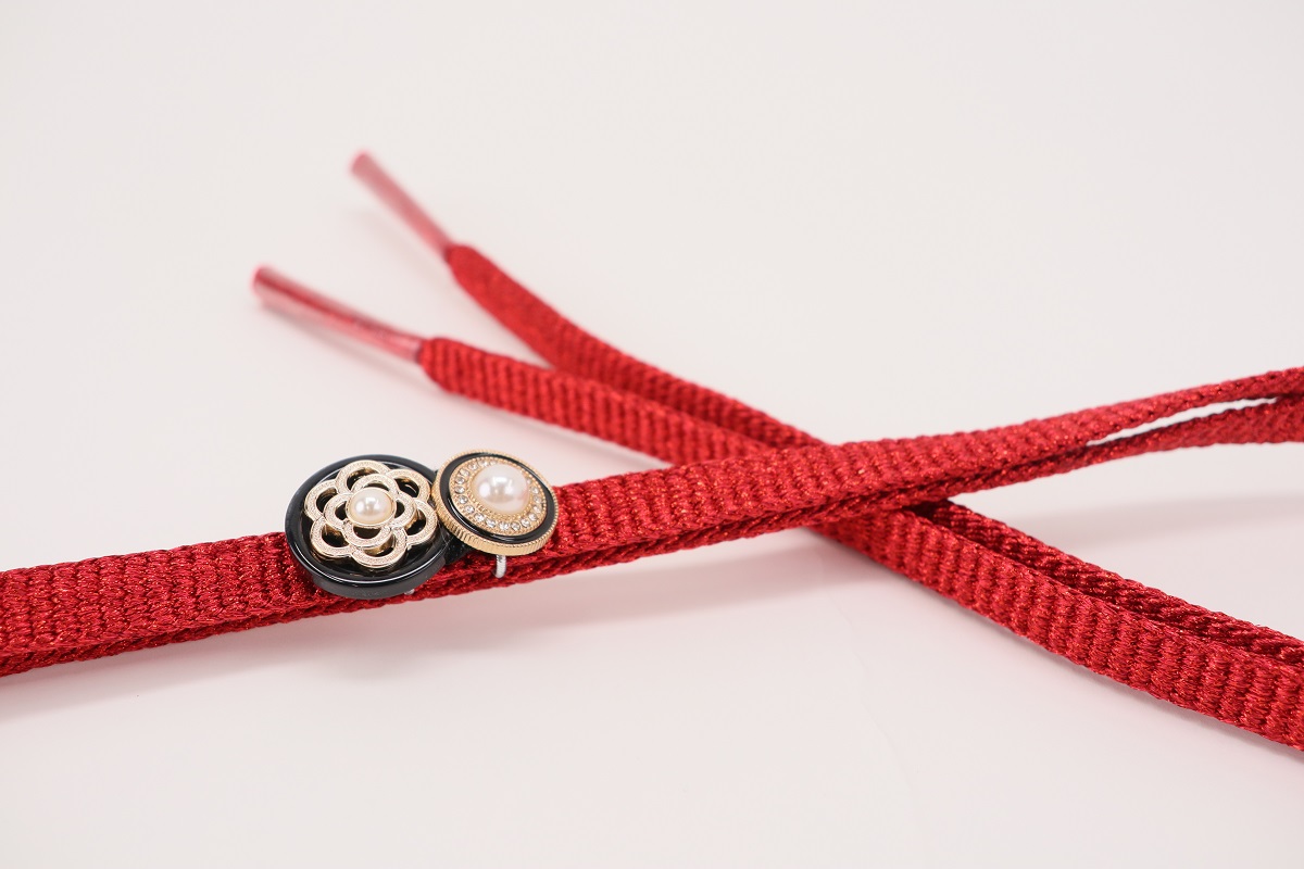ラメ糸 平帯締め 【レッド】FD-008 - 画像 (7)