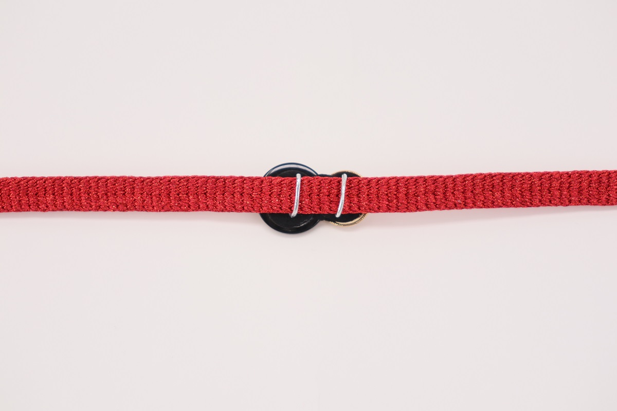 ラメ糸 平帯締め 【レッド】FD-008 - 画像 (5)