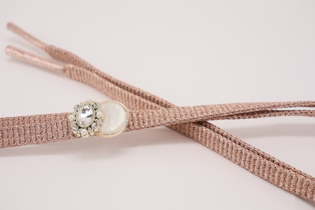 ラメ糸 平帯締め 【サーモンピンク、シャンパンベージュ、ピンク】FD-007 - 画像 (8)