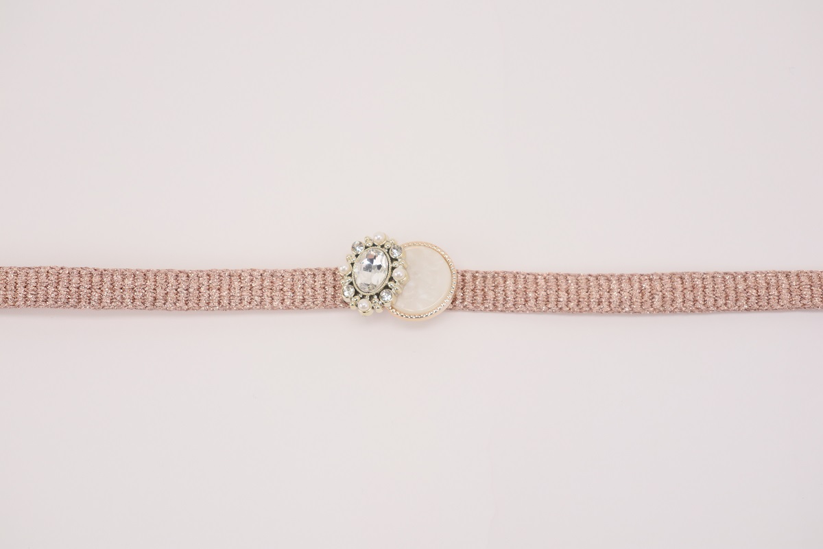 ラメ糸 平帯締め 【サーモンピンク、シャンパンベージュ、ピンク】FD-007 - 画像 (5)