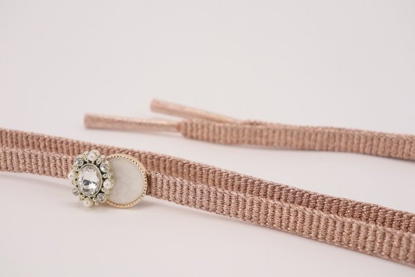 ラメ糸 平帯締め 【サーモンピンク、シャンパンベージュ、ピンク】FD-007 - 画像 (7)