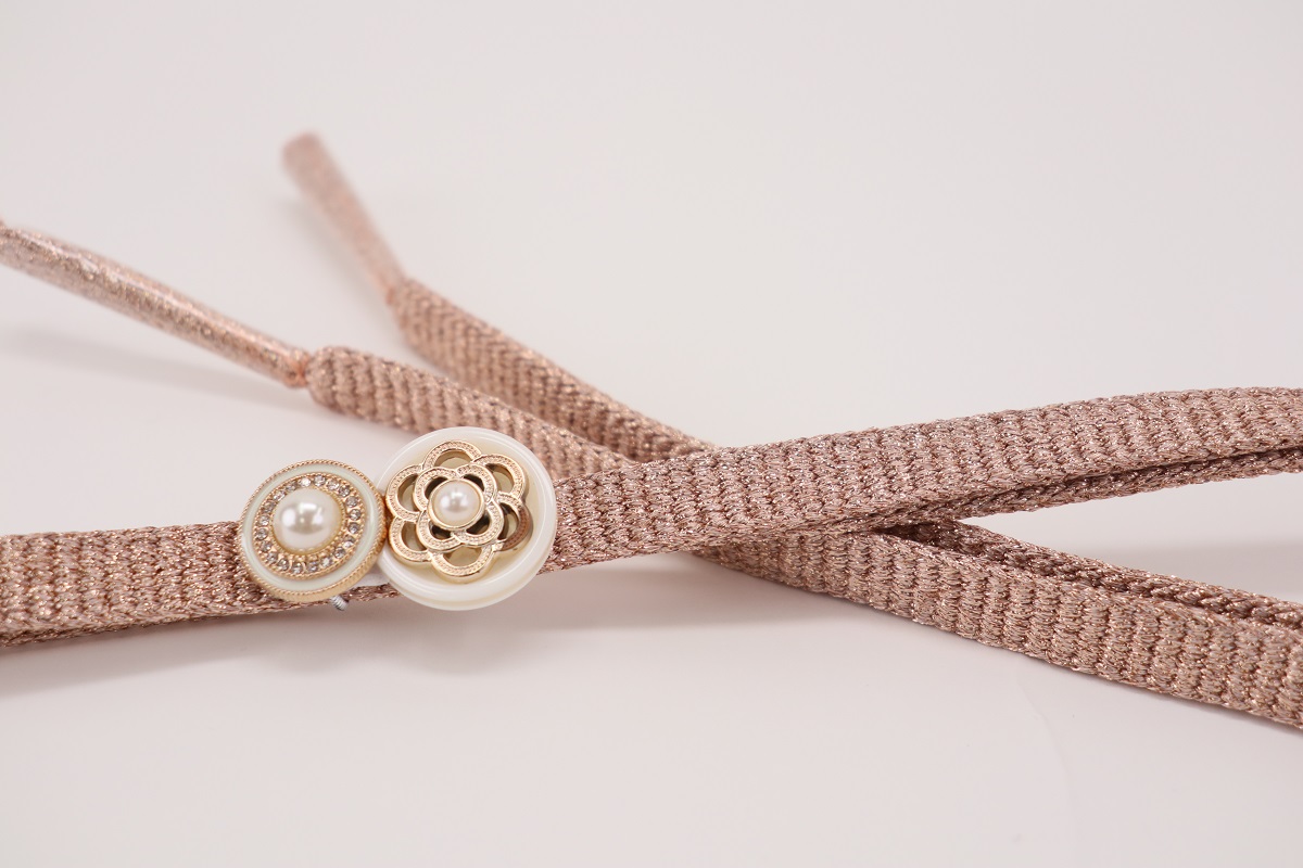 ラメ糸 平帯締め 【サーモンピンク、シャンパンベージュ、ピンク】FD-007 - 画像 (13)