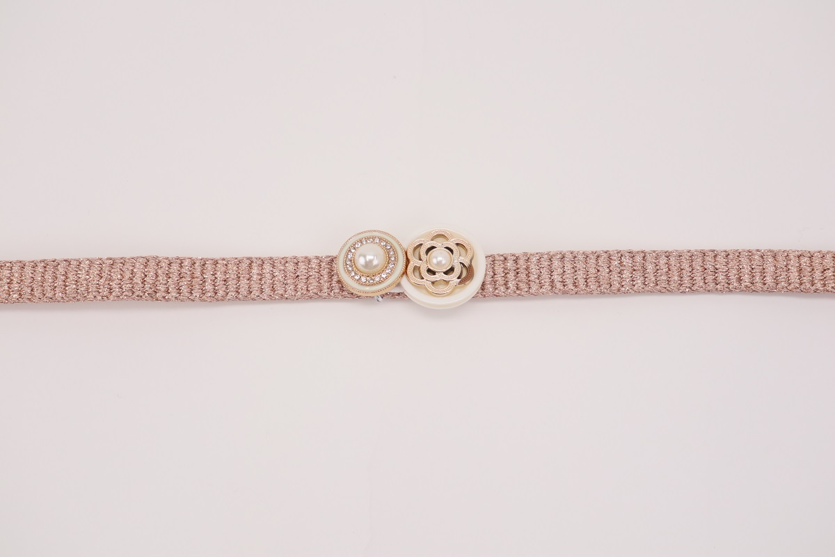 ラメ糸 平帯締め 【サーモンピンク、シャンパンベージュ、ピンク】FD-007 - 画像 (10)