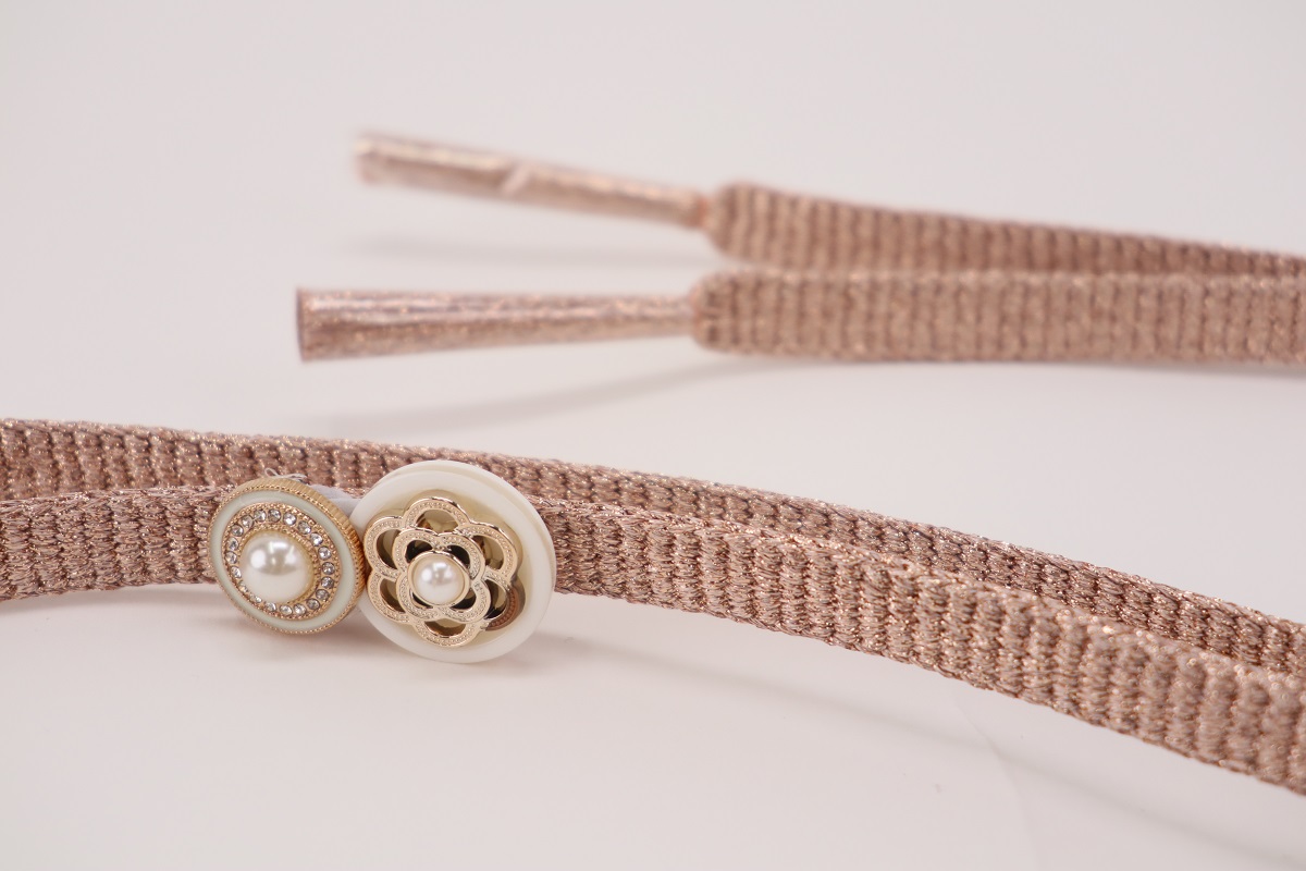 ラメ糸 平帯締め 【サーモンピンク、シャンパンベージュ、ピンク】FD-007 - 画像 (12)