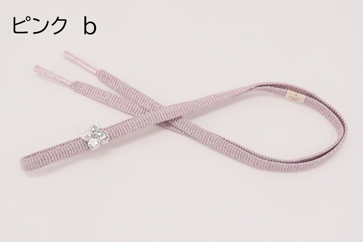 ラメ糸 平帯締め 【サーモンピンク、シャンパンベージュ、ピンク】FD-007 - 画像 (28)