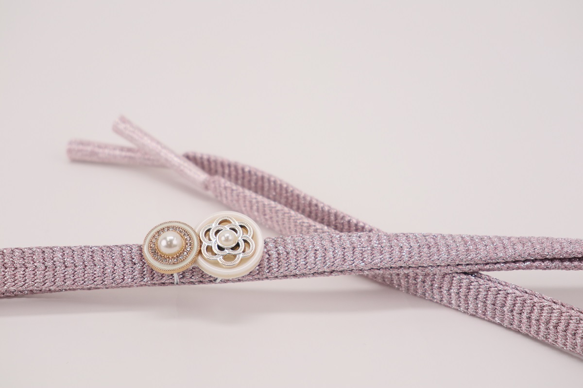 ラメ糸 平帯締め 【サーモンピンク、シャンパンベージュ、ピンク】FD-007 - 画像 (27)
