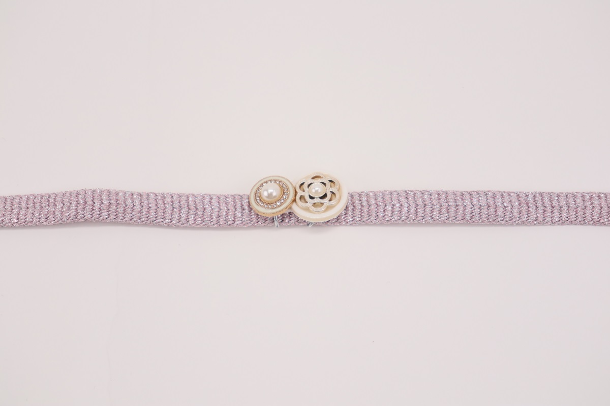 ラメ糸 平帯締め 【サーモンピンク、シャンパンベージュ、ピンク】FD-007 - 画像 (24)