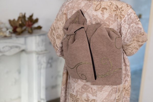 袋帯【正絹】振袖用 GFO-62 ブラウン - 画像 (4)