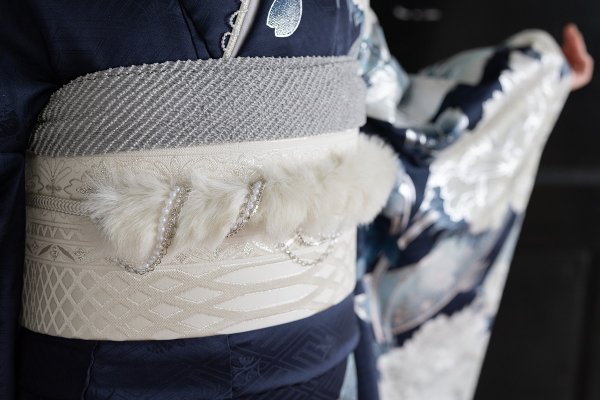 袋帯【正絹】振袖用RFO-32 -白×銀- - 画像 (3)