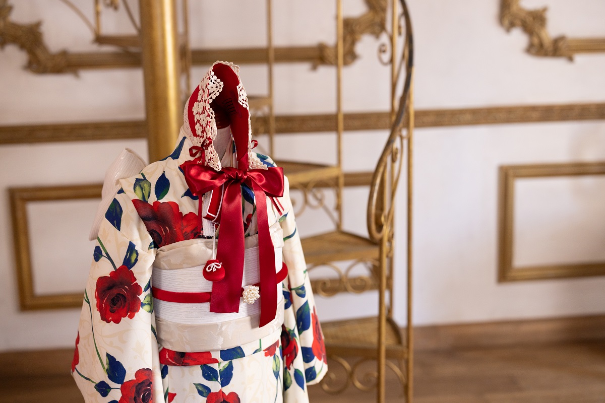 【現品】ラフィネココ・ロザリー 7歳きもの RC620-A【白赤】 - 画像 (15)