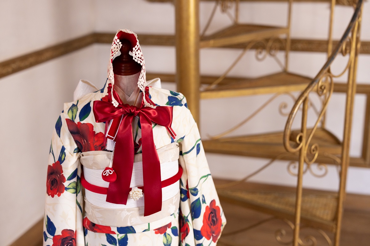 【現品】ラフィネココ・ロザリー 7歳きもの RC620-A【白赤】 - 画像 (16)