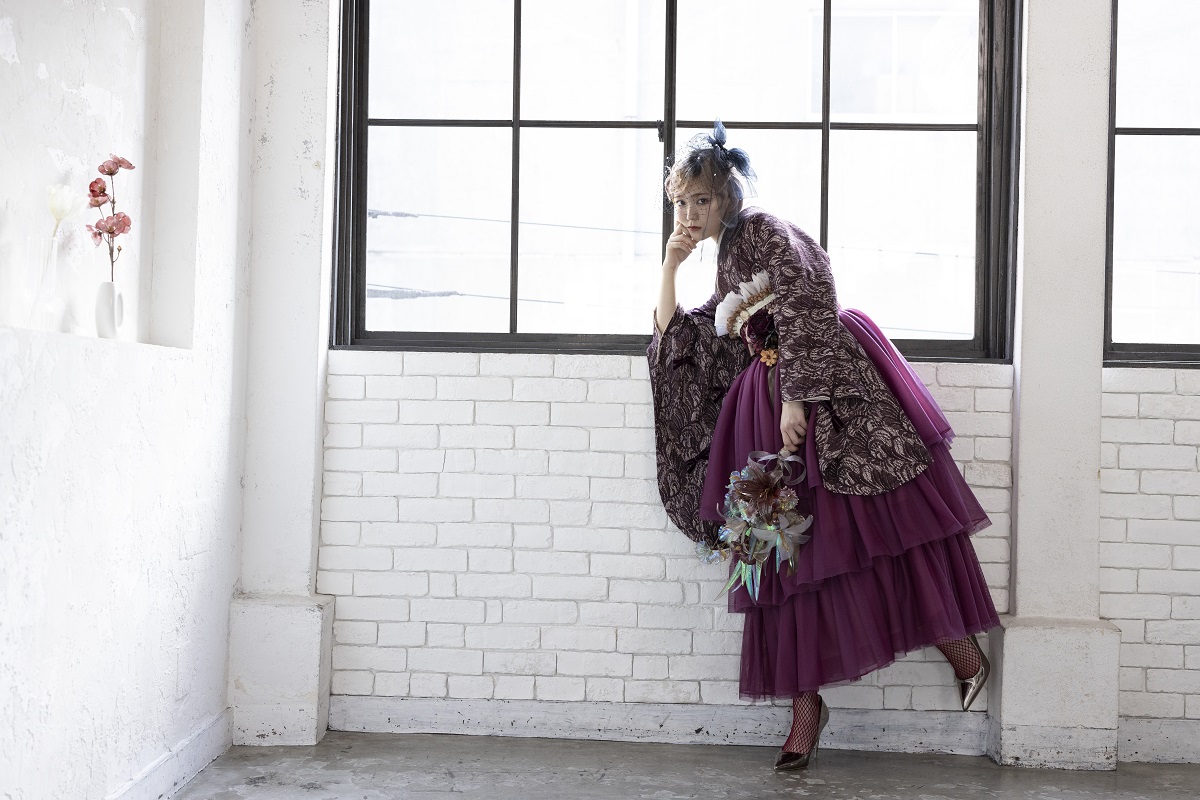 ラフィネモカ二尺袖/ドレス袴 ラフィネモカ レース&リボンRM-148/RH-85【ヴァ-ガンディ/ワイン】 - 画像 (7)