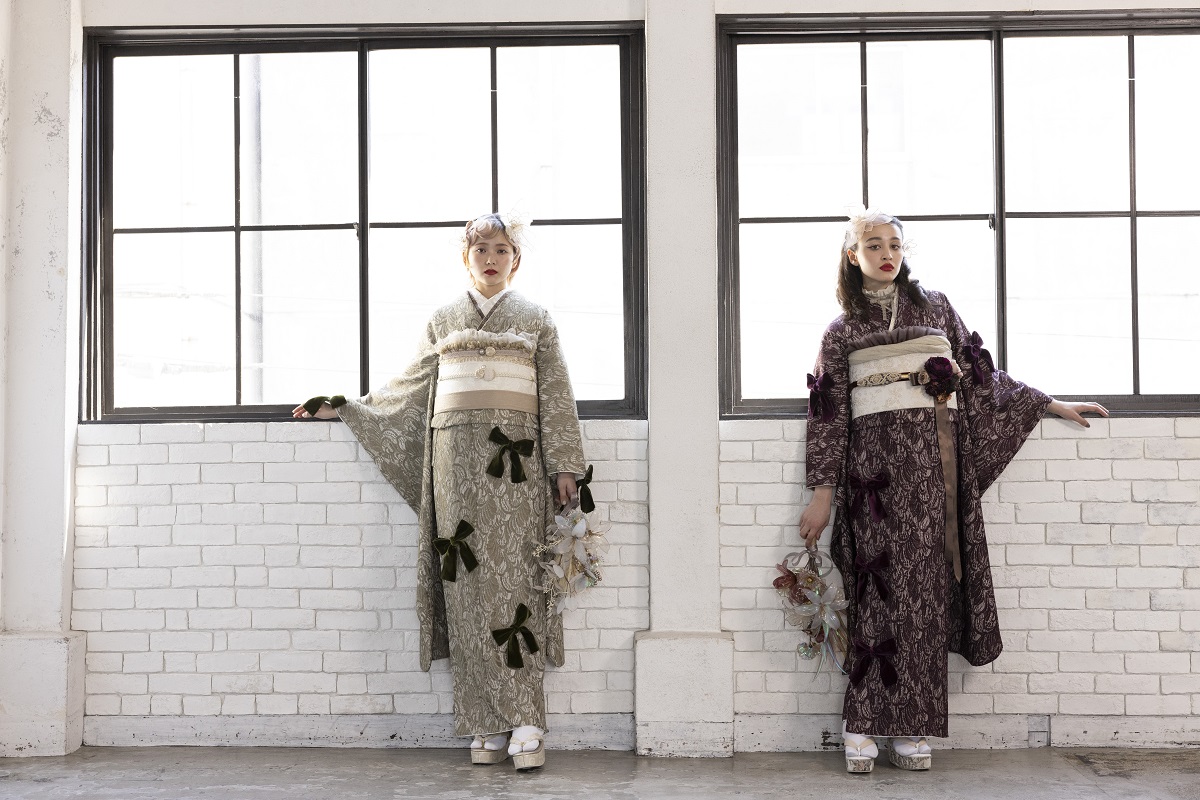 合繊振袖ラフィネモカ GF-64 -レース&リボン-【ヴァーガンディ】 - 画像 (10)