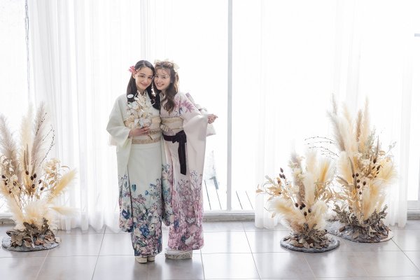 合繊振袖ラフィネモカ GF-68 -フラワーガーデン-【ピンク】 - 画像 (9)