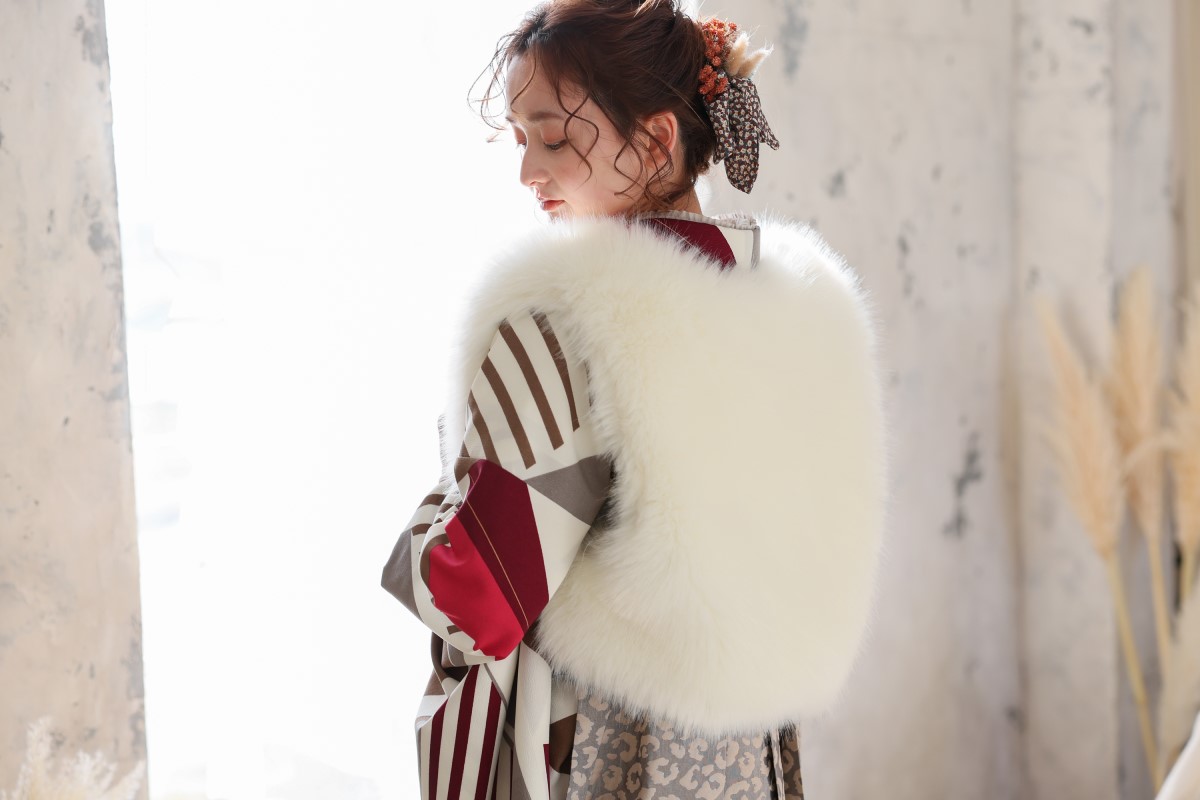 【アウトレット】ラフィネモカ二尺袖/卒業袴 レディース ファー ベスト - 画像 (13)