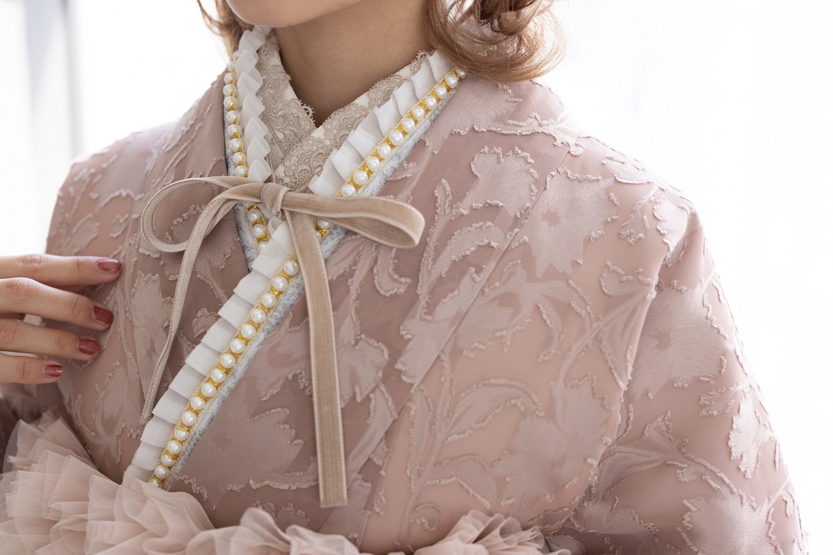 ラフィネモカ二尺袖/卒業袴 ロココ・シフォンRM-171/RH-100【ダークピンク/アイボリー】 - 画像 (13)