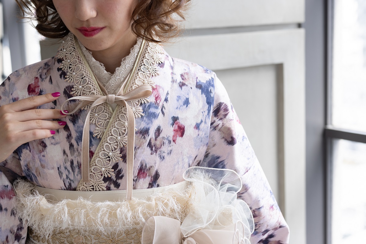 ラフィネモカ二尺袖/ドレス袴 マティエールRM-179/RH-102【シャンパンピンク/ホワイト】 - 画像 (7)