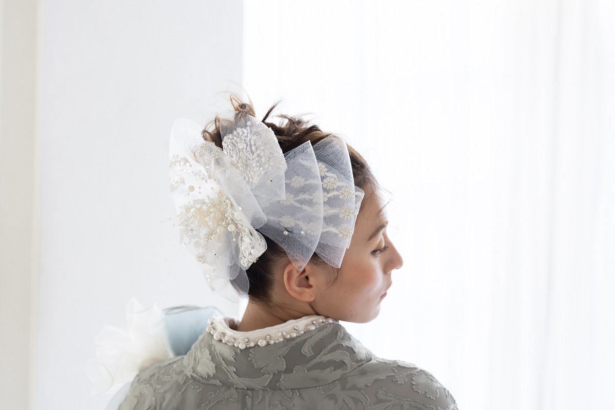 ラフィネモカ二尺袖/卒業袴 ロココ・シフォンRM-172/RH-100【オリーブ/アイボリー】 - 画像 (11)