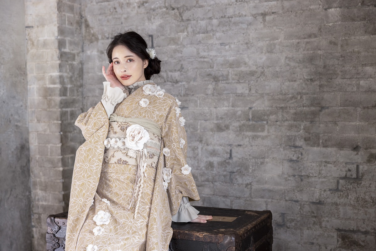 【ｱｳﾄﾚｯﾄ】合繊振袖ラフィネモカ GF-57 -フィオラ・ドール- - 画像 (13)