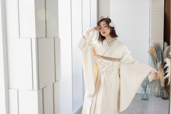 ﾗﾌｨﾈﾓｶ二尺袖/卒業袴　レザリーダイヤRM-176/RH-100【ｱｲﾎﾞﾘｰ/ｱｲﾎﾞﾘｰ】 - 画像 (15)