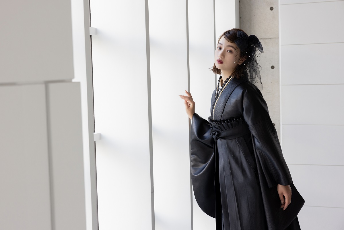 ラフィネモカ二尺袖/卒業袴 レザリーダイヤRM-177/RH-101【ブラック/ブラック】 - 画像 (13)