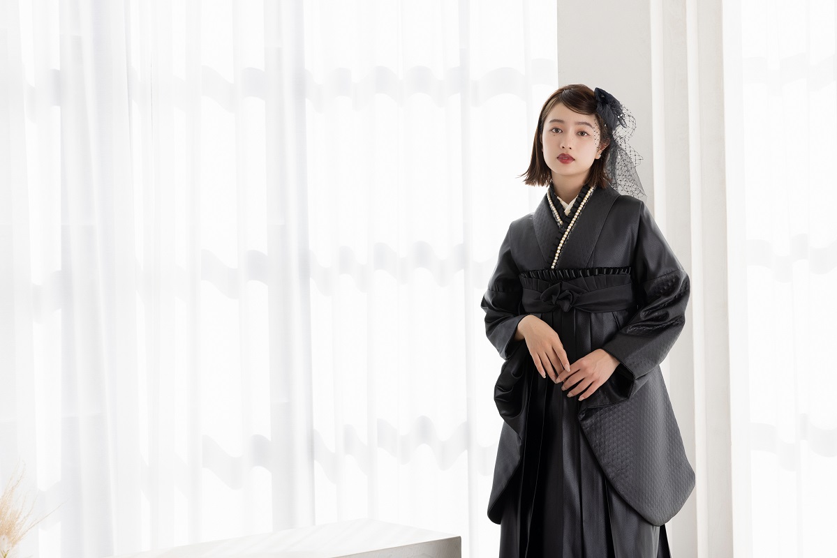 ラフィネモカ二尺袖/卒業袴 レザリーダイヤRM-177/RH-101【ブラック/ブラック】 - 画像 (12)